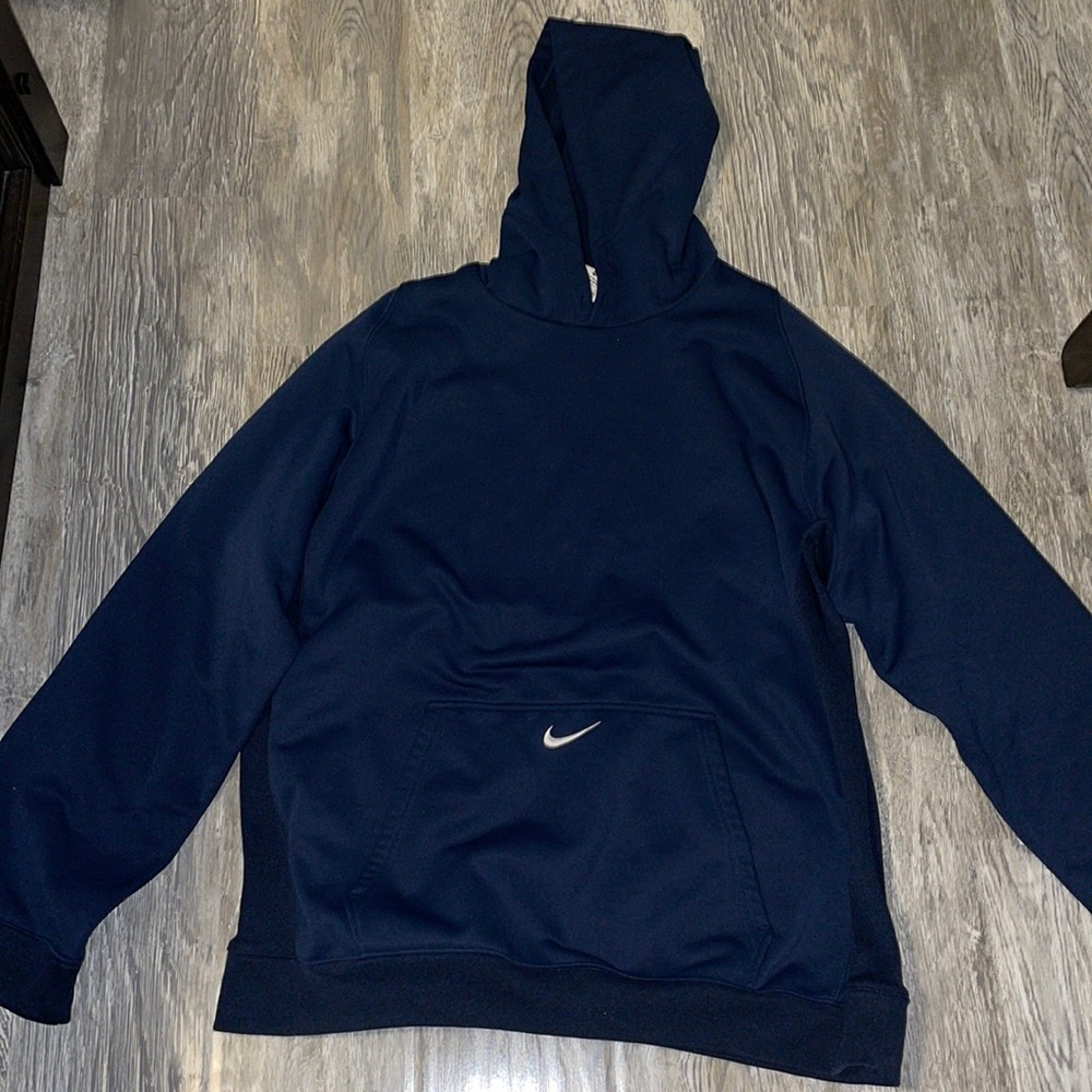 Nike sweat hoodie thermal XL navy blue gently used retail $120
